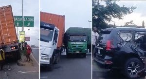 Three-Vehicle Crash Triggers Major Traffic Gridlock On Gbagada Expressway