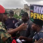 Security Beefed Up At Defense Ministry As Military Veterans Stage ProtestThe retired military officers led by retired Colonel Azubuike Nas are protesting over the non-implementation of consequential adjustments to their pensions following the recent increase in salaries of Military personnel by President Bola Tinubu.