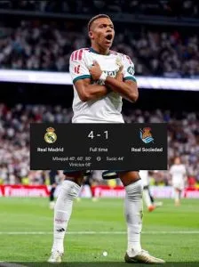 Mbappé Treble Inspires Real Madrid’s 4-1 Rout Of Real Sociedad