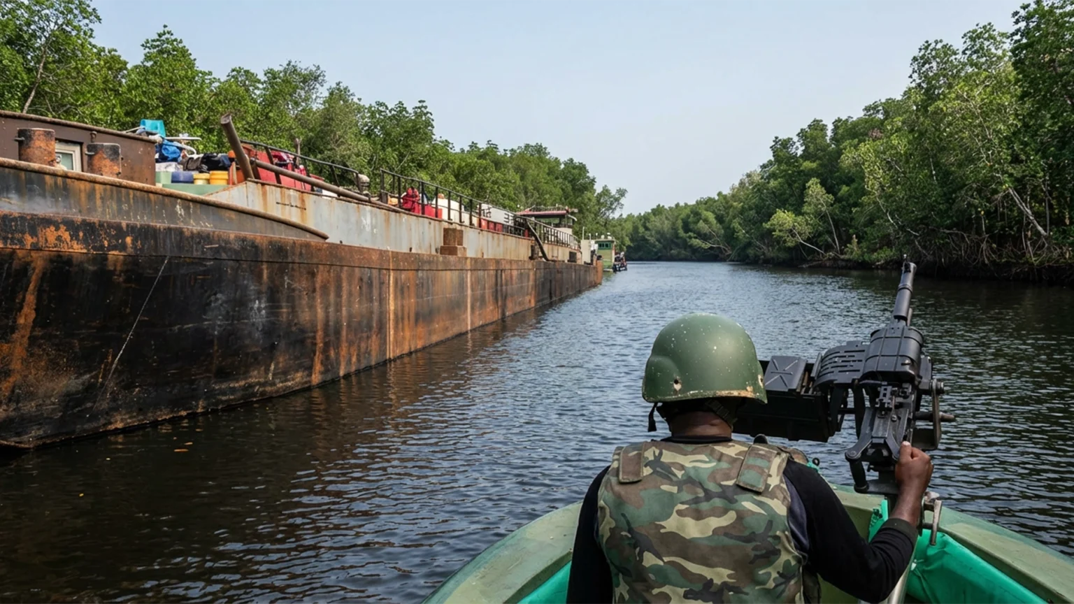 Navy Discovers 98,000 Litres of Suspected Stolen Crude Oil in Rivers